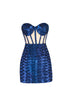 Heart Neck Transparent Bustier Mini Dress